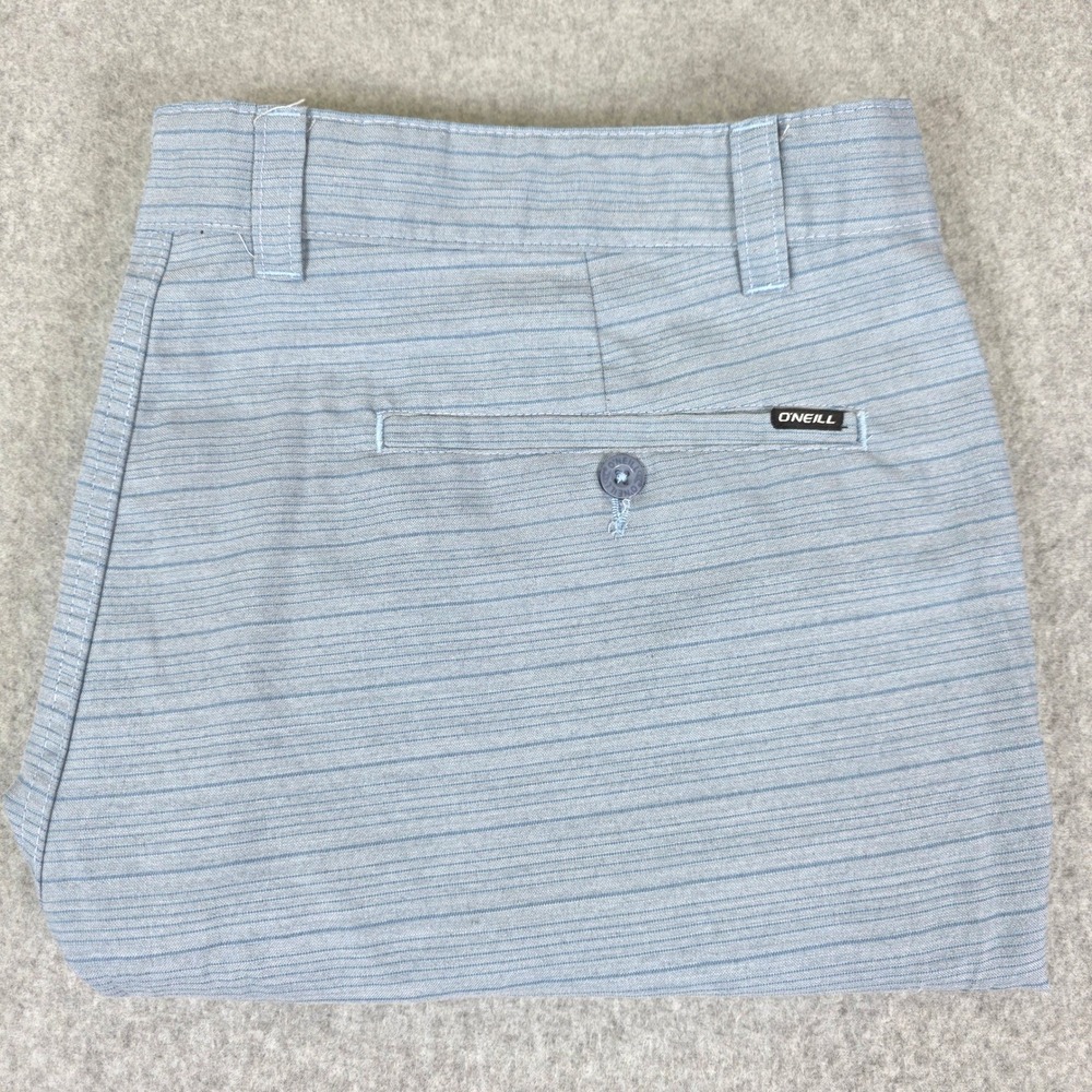 O'Neill  Shorts Men's Size 40 Blue Striped Casual Standard Fit Flat Front